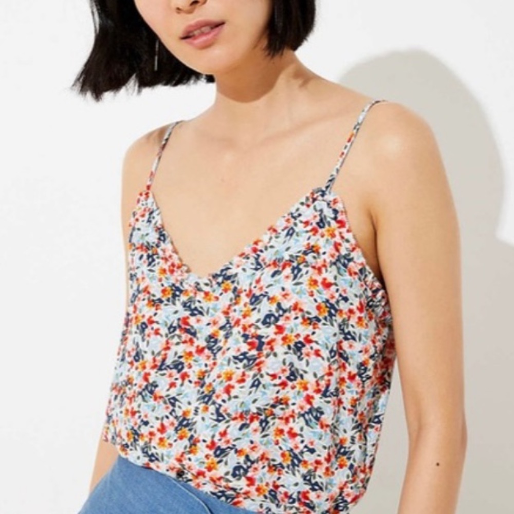 NWOT LOFT Floral Ruffle Cami XS
